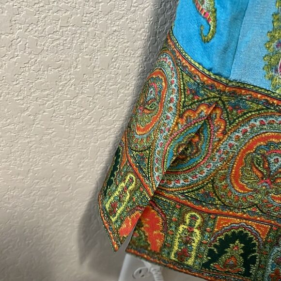 MARCHESA VOYAGE 100% Silk Paisley Print Shift Dress, Size 10 - Picture 9 of 11